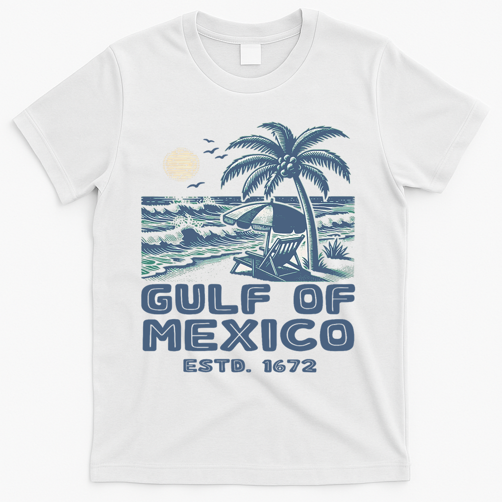 Gulf Of Mexico 1672 Vintage Beach Gulf Of Mexico Forever T-Shirt - White