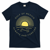 Gulf Of Mexico Always & Forever Vintage Sunset Political T-Shirt - Navy