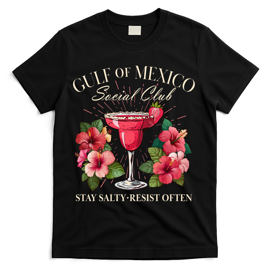 Gulf Of Mexico Social Club Stay Salty Resist Often T-Shirt - Black