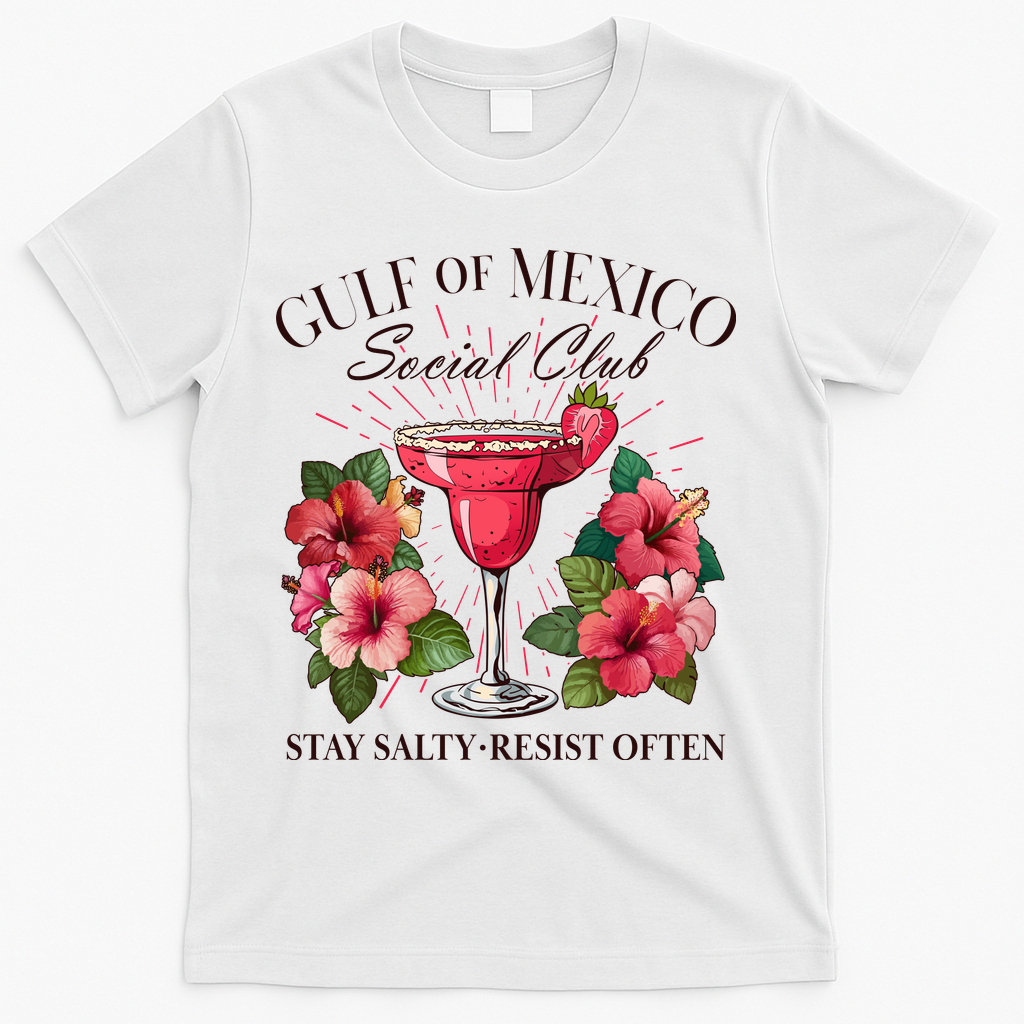 Gulf Of Mexico Social Club Stay Salty Resist Often T-Shirt - White