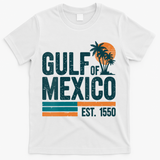 Gulf Of Mexico Est 1550 Retro Vintage T-Shirt - White