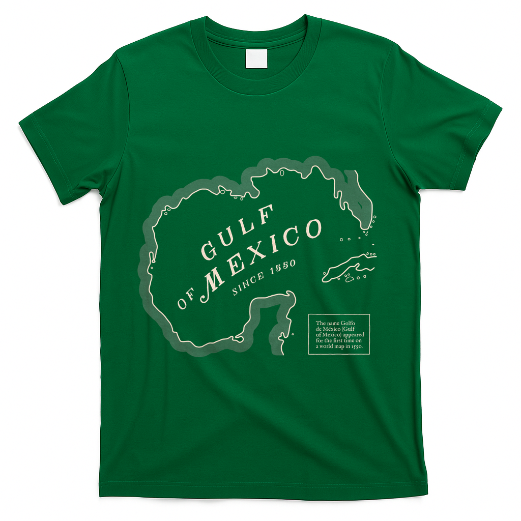 Gulf Of Mexico Map T-Shirt - Green