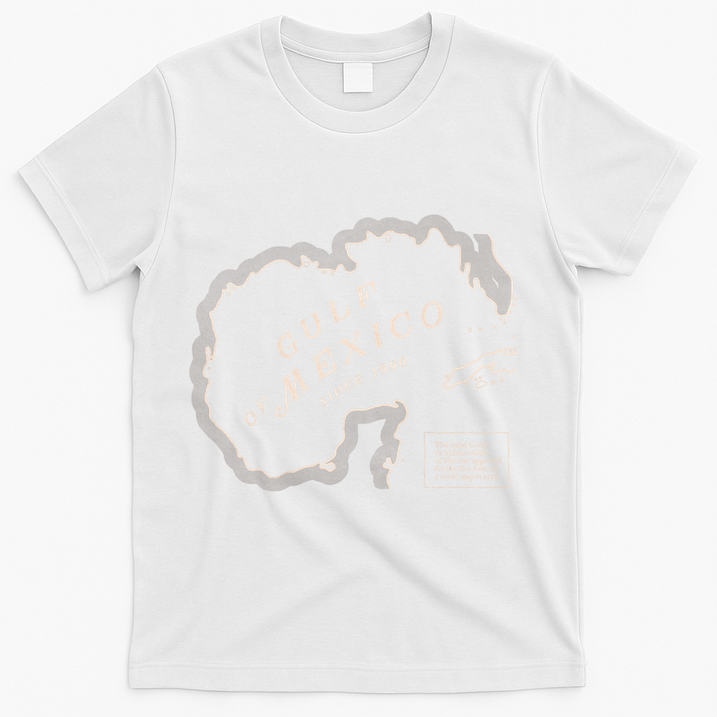 Gulf Of Mexico Map T-Shirt - White