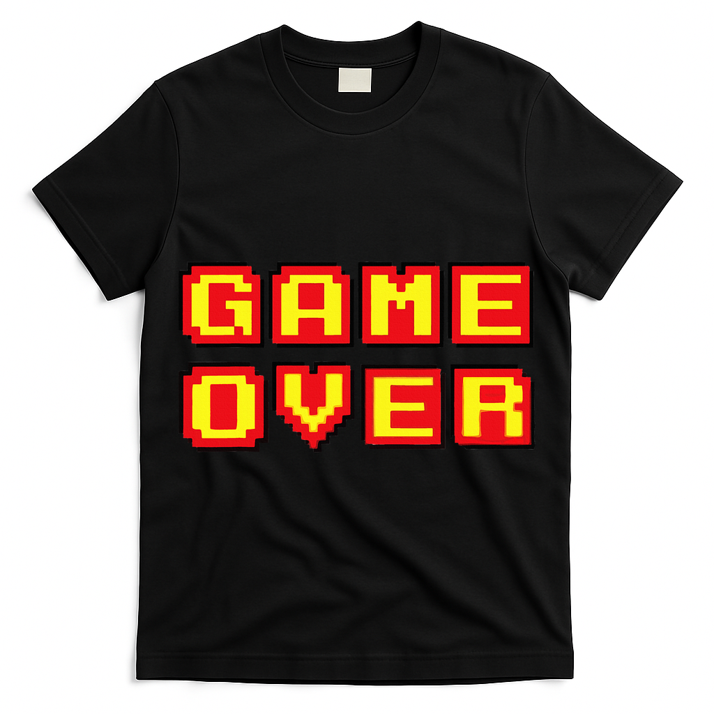 Game Over Vintage Retro Video Games Gaming Gift Arcade T-Shirt