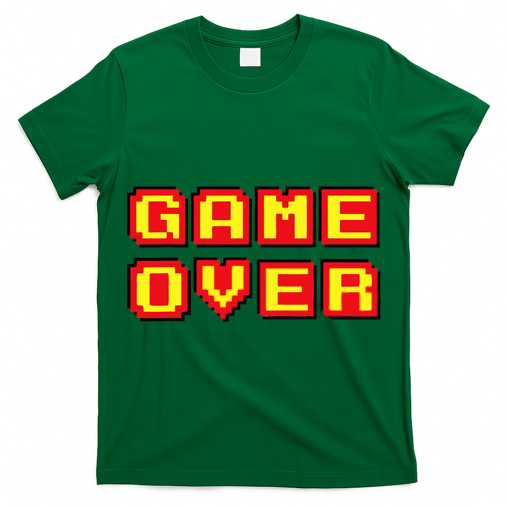 Game Over Vintage Retro Video Games Gaming Gift Arcade T-Shirt