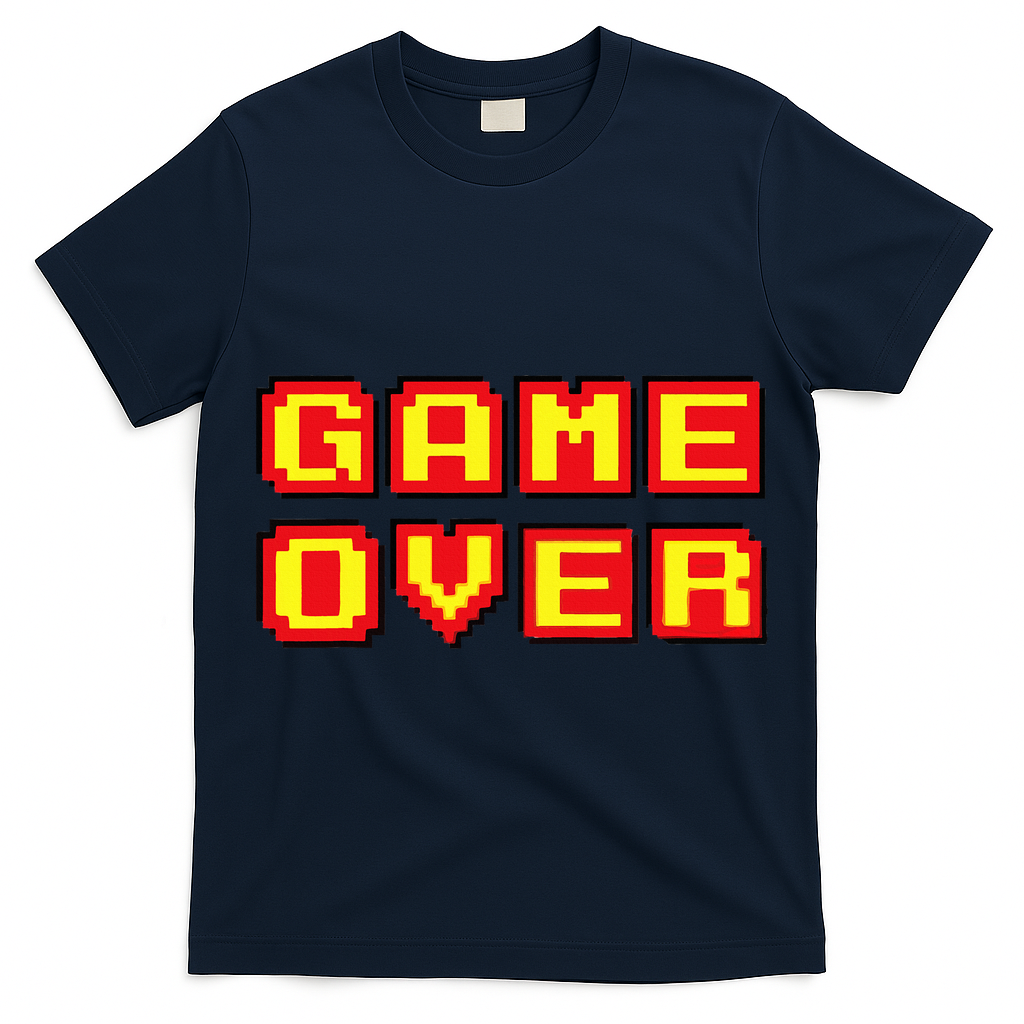Game Over Vintage Retro Video Games Gaming Gift Arcade T-Shirt