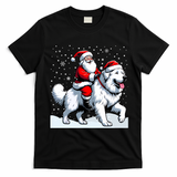 Great Pyrenees Christmas Santa Christmas Great Pyrenees Cute Gift T-Shirt - Black