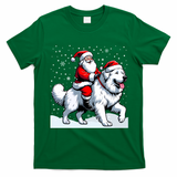 Great Pyrenees Christmas Santa Christmas Great Pyrenees Cute Gift T-Shirt - Irish Green