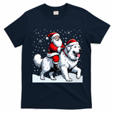 Great Pyrenees Christmas Santa Christmas Great Pyrenees Cute Gift T-Shirt - Navy Blue