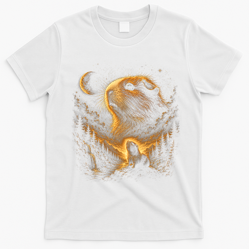 Guinea Pig Cosmic Adventure Art for Animal Lovers T-Shirt - White