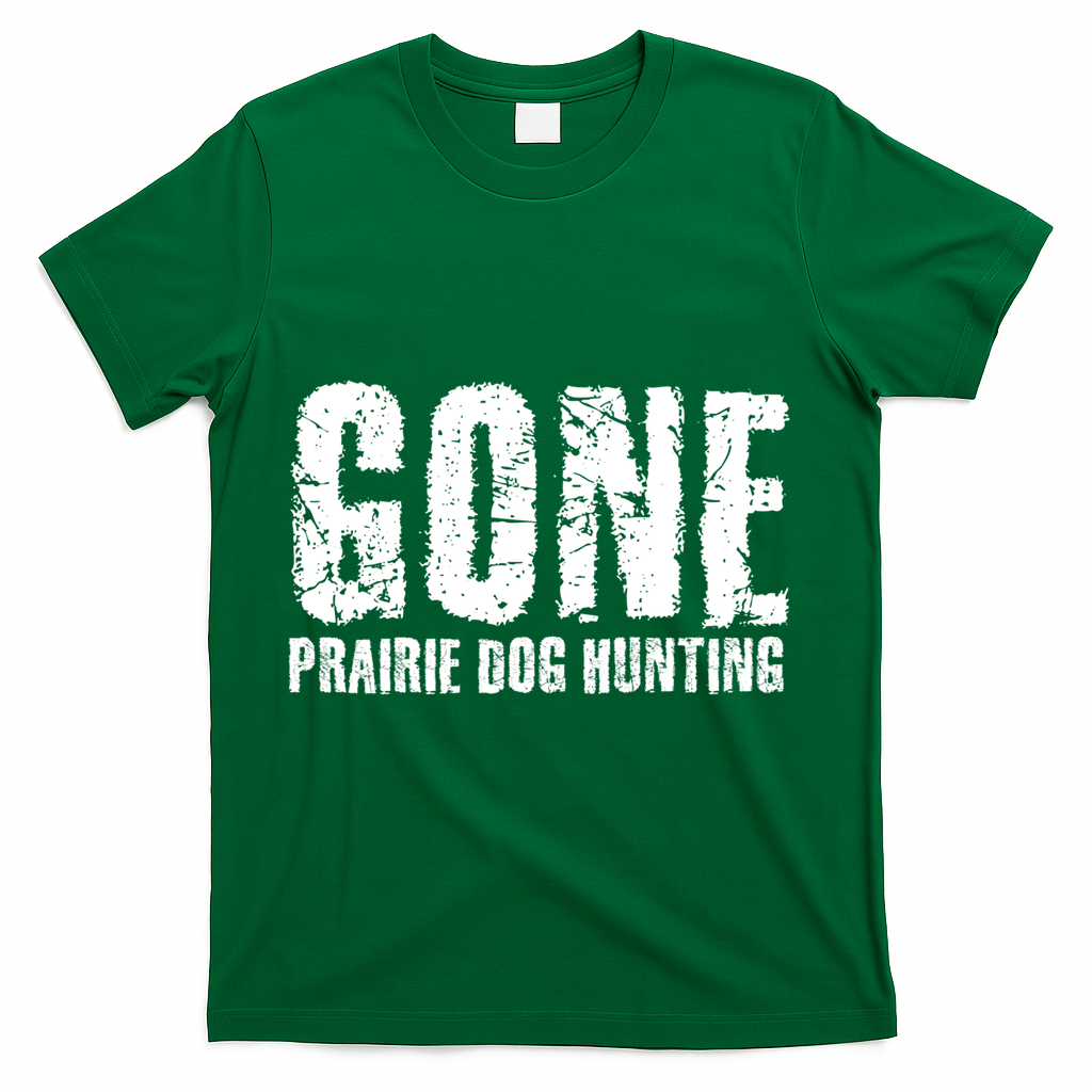 Gone Prairie Dog Hunting Funny Beer Lover Gift Idea Funny Gift T-Shirt - Green