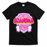 Grandma Patrol Dog Funny Gift Birthday Party T-Shirt - Black