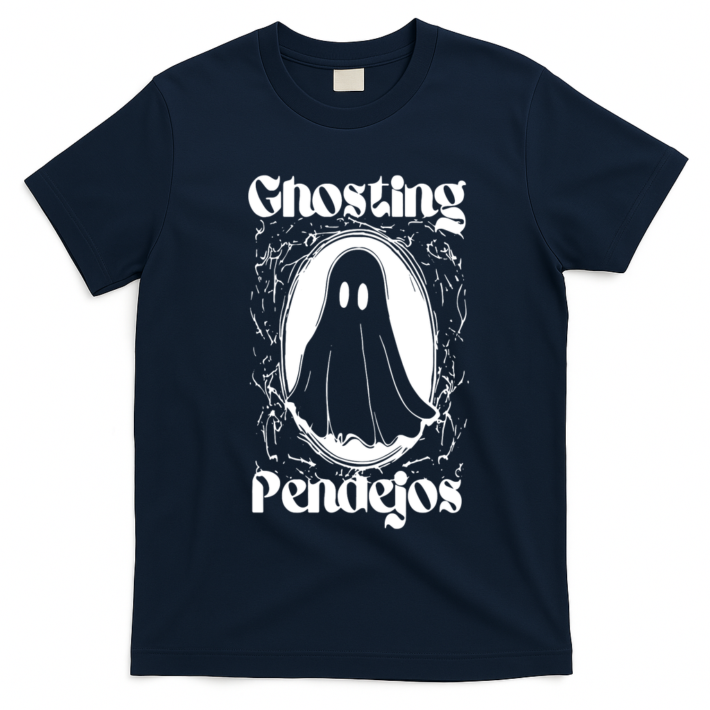 Ghosting Pendejos Funny Mexican Ghost Halloween T-Shirt - Navy Blue