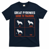 Great Pyrenees Guide To Training Funny Dog Pet Lover T-Shirt - Navy Blue