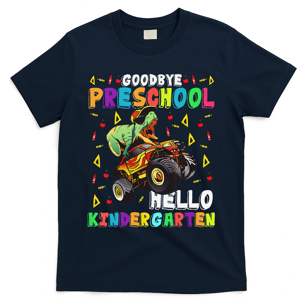 Goodbye PreK Hello Kindergarten Here I Come Graduation T-Shirt - Navy