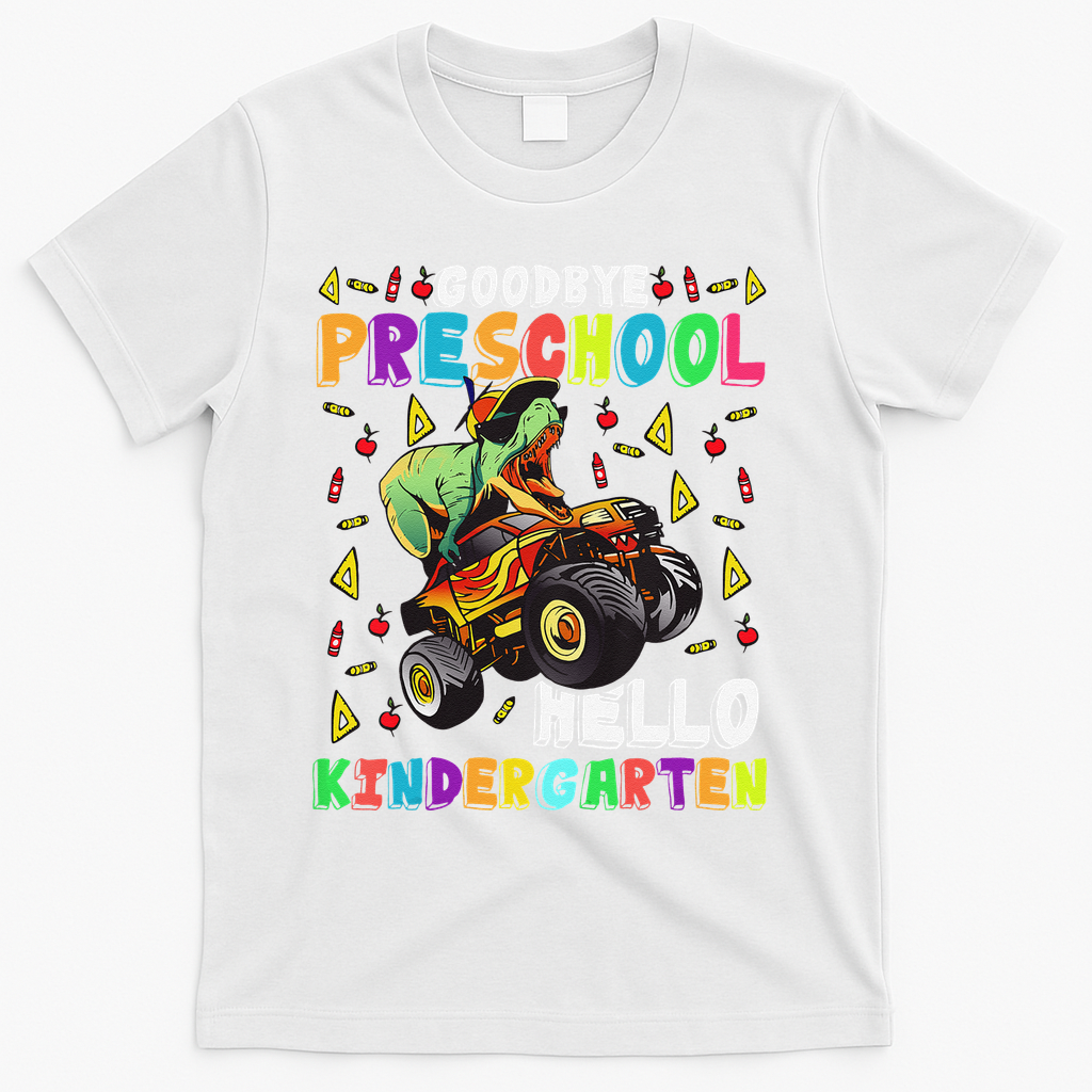 Goodbye PreK Hello Kindergarten Here I Come Graduation T-Shirt - White