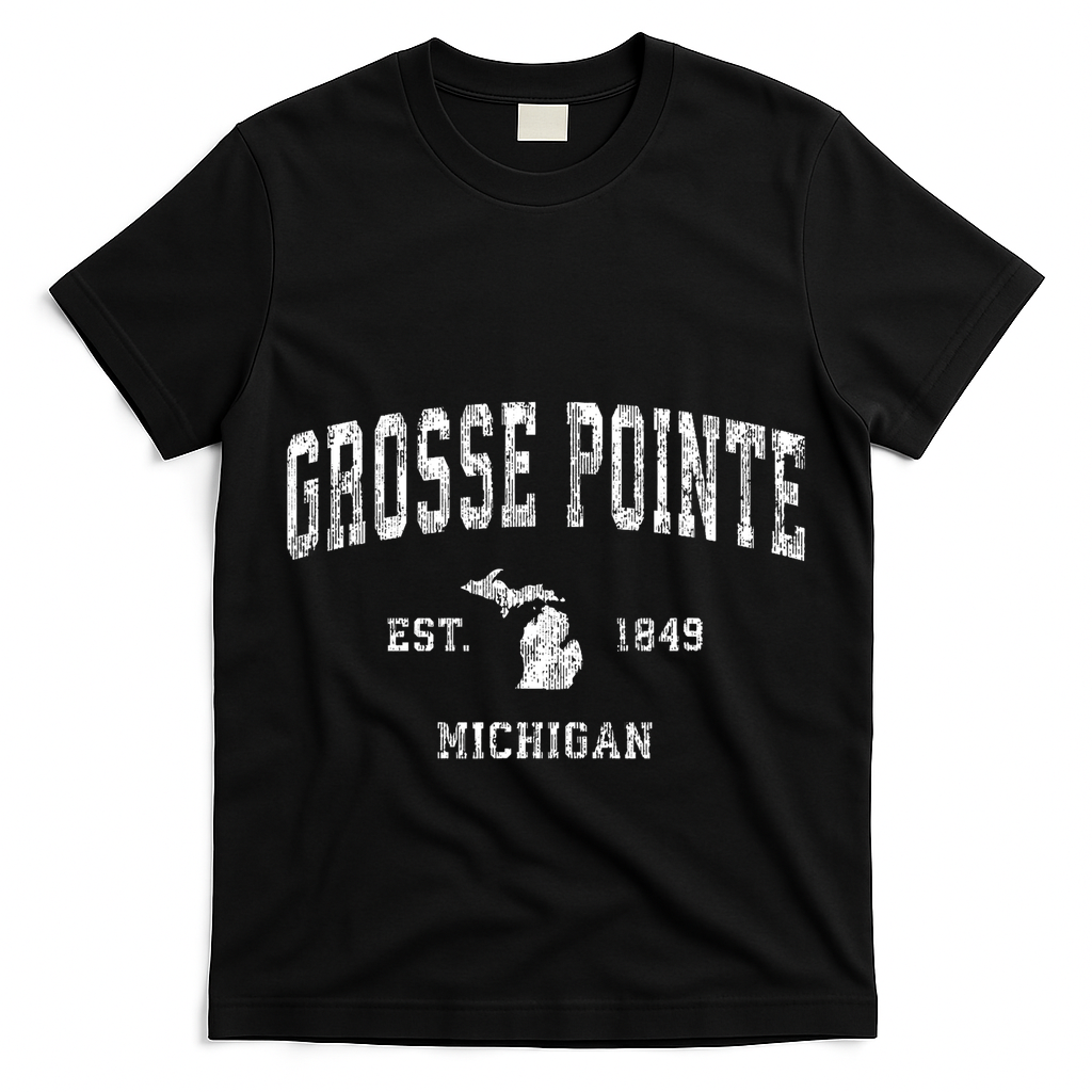 Grosse Pointe Michigan Mi Vintage Athletic Sports Design T-Shirt