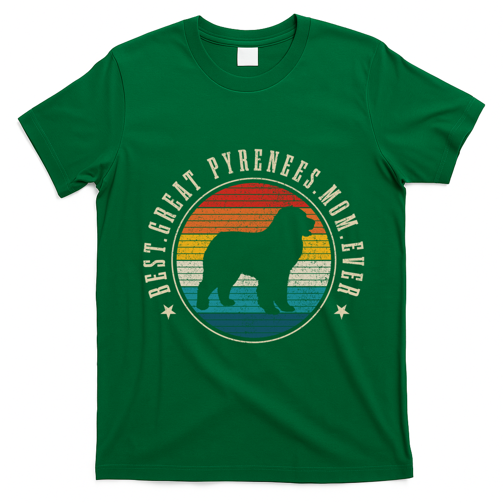 Great Pyrenees Mom Funny Dog Vintage Great Pyrenees Gift T-Shirt - Irish Green