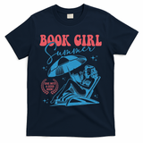Girl Reading Book Summer Funny Beach Vacation For Book Lover T-Shirt - Navy