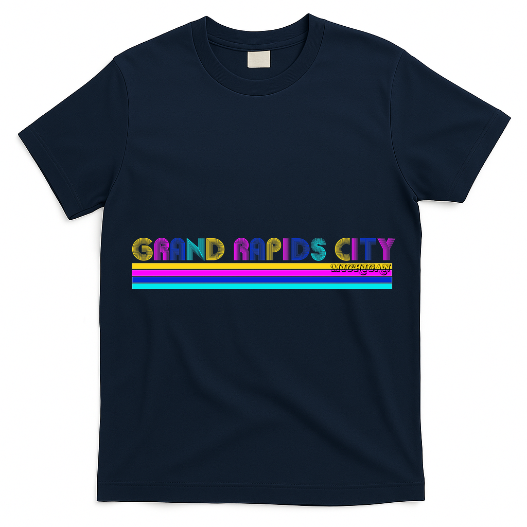 Grand Rapids City Michigan Retro Logo T-Shirt