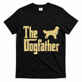 Golden Retriever Funny Dog The Dogfather Parody T-Shirt - Black