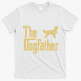 Golden Retriever Funny Dog The Dogfather Parody T-Shirt - White