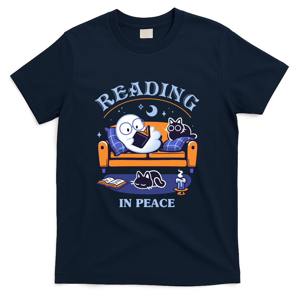 Ghost Reading in Peace – Spooky Bookworm - Navy