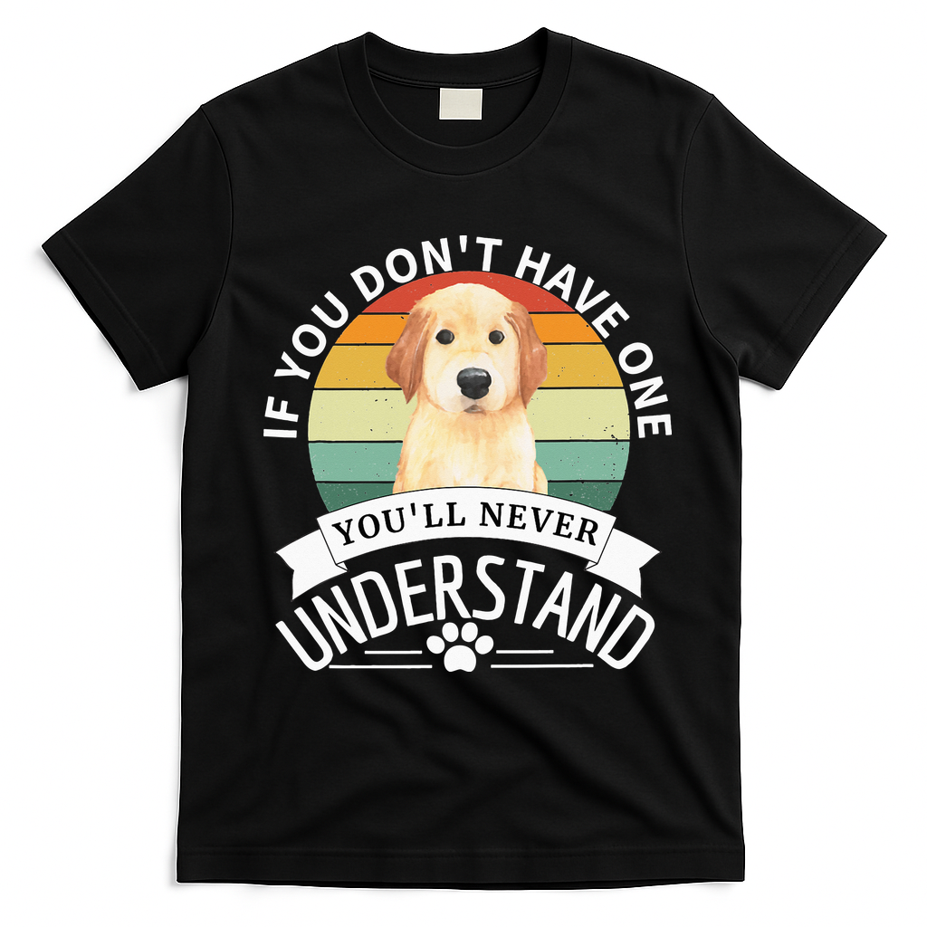 Golden Retriever Retro Vintage Dog Lovers T-Shirt - Black