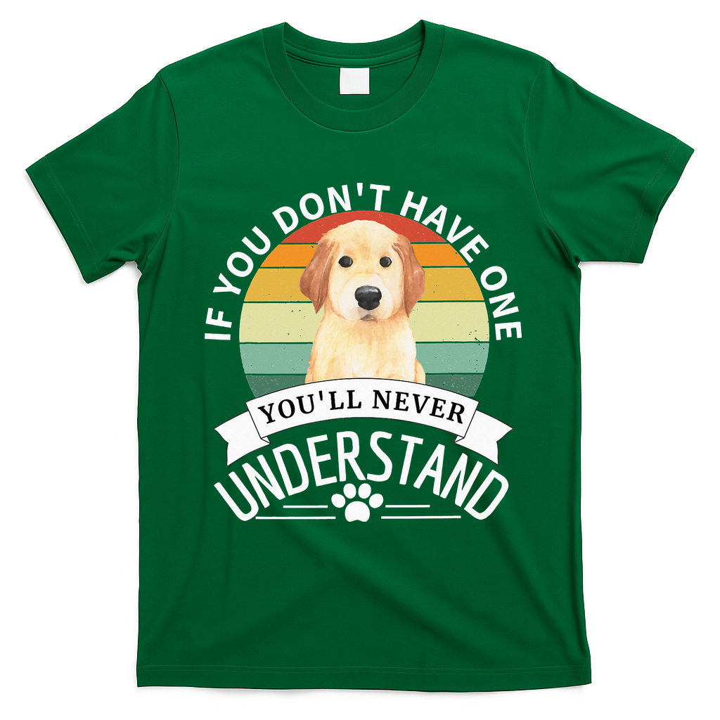 Golden Retriever Retro Vintage Dog Lovers T-Shirt - Irish Green