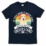 Golden Retriever Retro Vintage Dog Lovers T-Shirt - Navy Blue