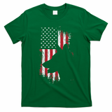 German Shepherd American Flag Usa Patriotic Dog Gift T-Shirt - Irish Green