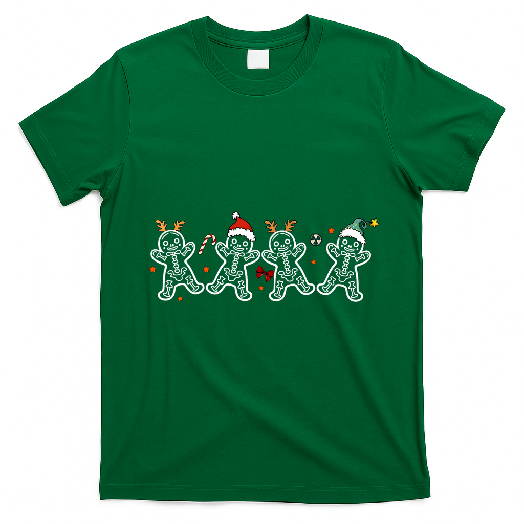Gingerbread Skeleton Christmas Radiology Shir Xray Tech T-Shirt - Irish Green