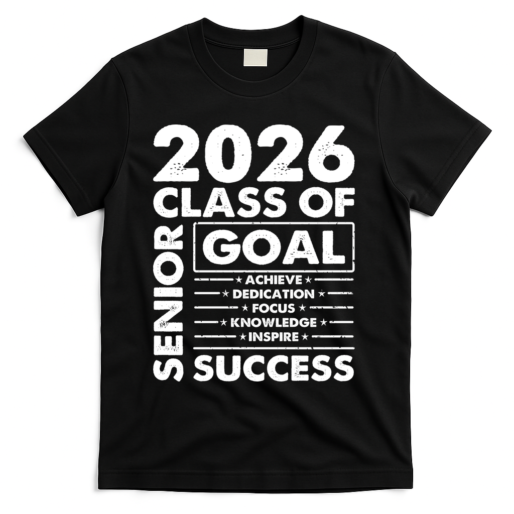 Goal Success Class Of 2026 Senior Grad Graduation T-Shirt - Black