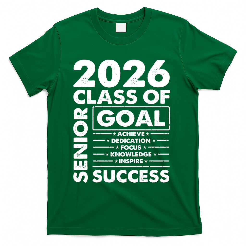 Goal Success Class Of 2026 Senior Grad Graduation T-Shirt - Green