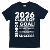Goal Success Class Of 2026 Senior Grad Graduation T-Shirt - Navy