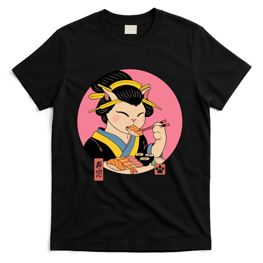 Geisha Sushi Cat - Black