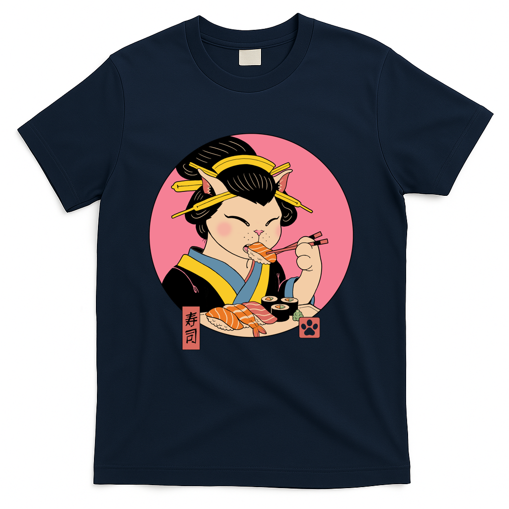 Geisha Sushi Cat - Navy