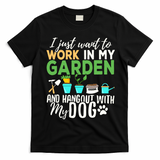 Gardening Shirts Dog Lover Gardener Garden Pet Gift Plants T-Shirt - Black