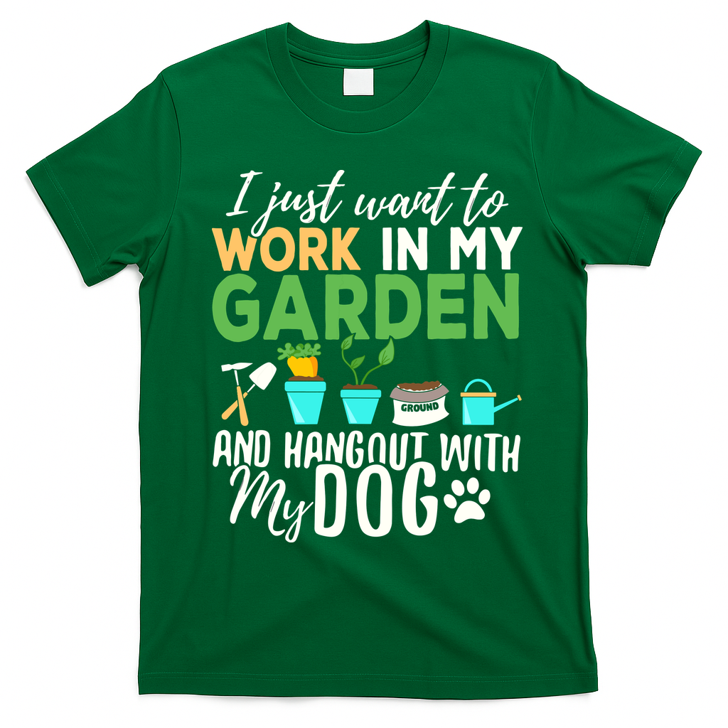 Gardening Shirts Dog Lover Gardener Garden Pet Gift Plants T-Shirt - Irish Green