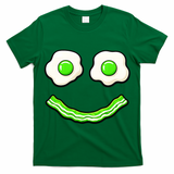 Green Smile Face Eggs And Bacon Ham Breakfast T-Shirt
