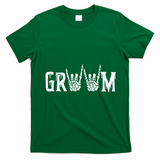 Gothic Skeleton Groom Wedding Just Married Spooky Halloween T-Shirt - Irish Green