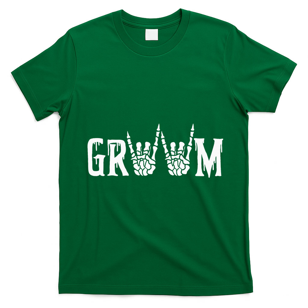 Gothic Skeleton Groom Wedding Just Married Spooky Halloween T-Shirt - Irish Green