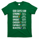 God Says I Am Autism Awareness Christian Bible Verse T-Shirt