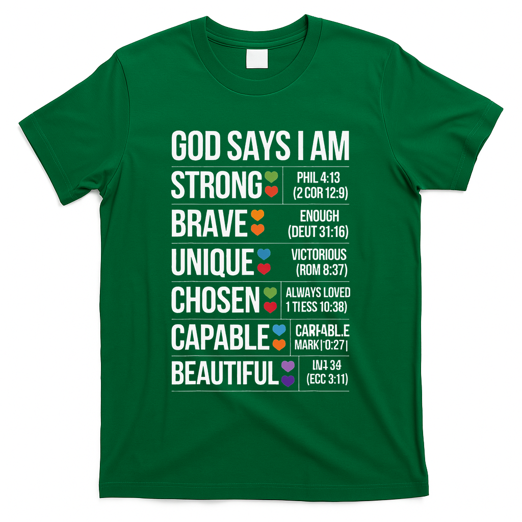 God Says I Am Autism Awareness Christian Bible Verse T-Shirt