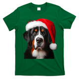 Greater Swiss Mountain Dog With Santa Hat Christmas Dog Mom Gift T-Shirt - Irish Green