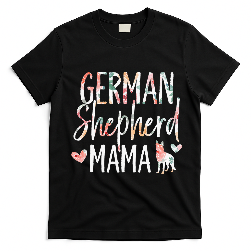 German Shepherd Mama Dog Lover for Mom Owner T-Shirt - Black