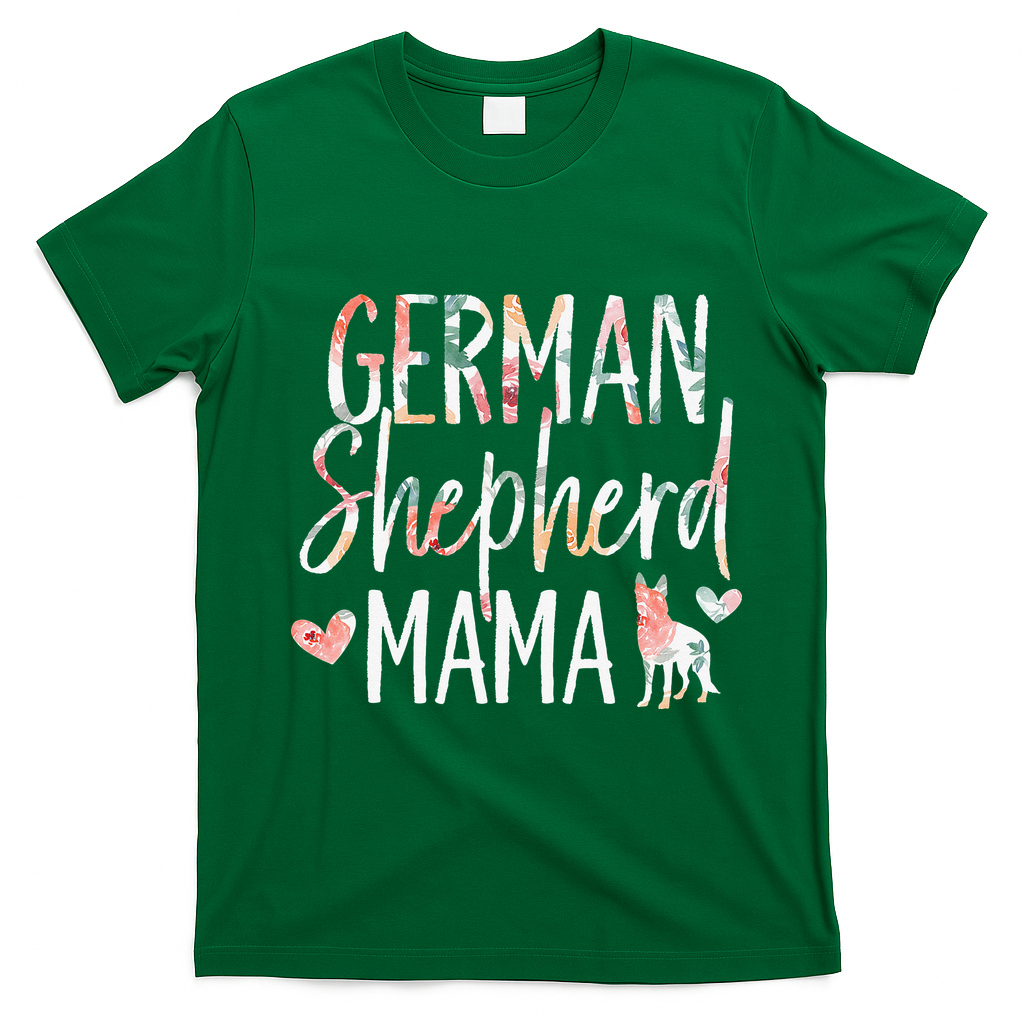 German Shepherd Mama Dog Lover for Mom Owner T-Shirt - Irish Green