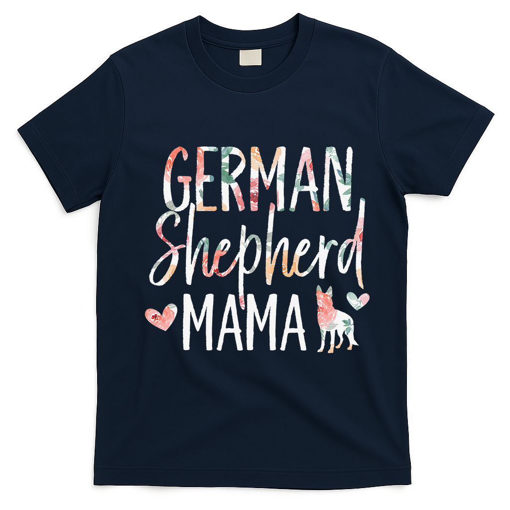 German Shepherd Mama Dog Lover for Mom Owner T-Shirt - Navy Blue