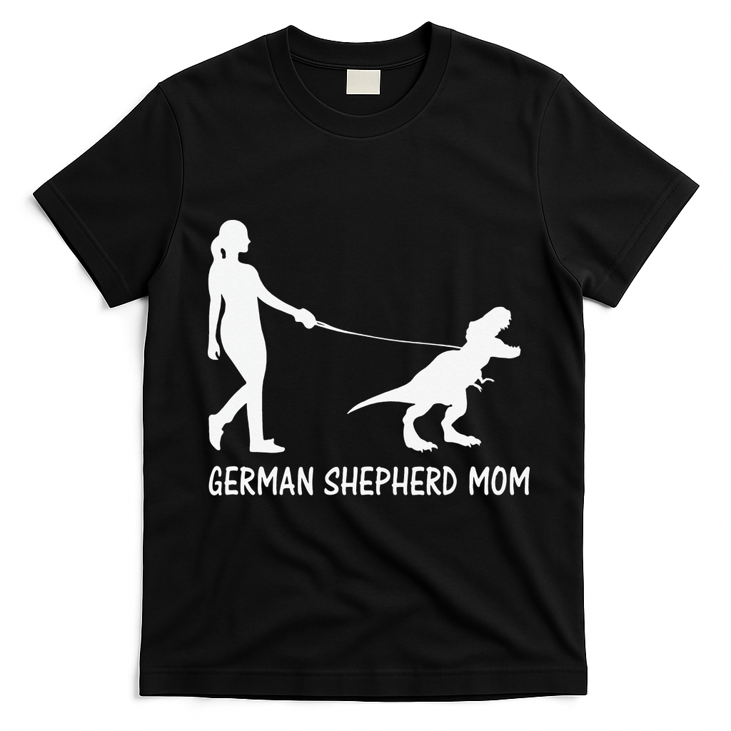 German Shepherd Mom Dinosaur GSD Owners Trex Mother T-Shirt - Black