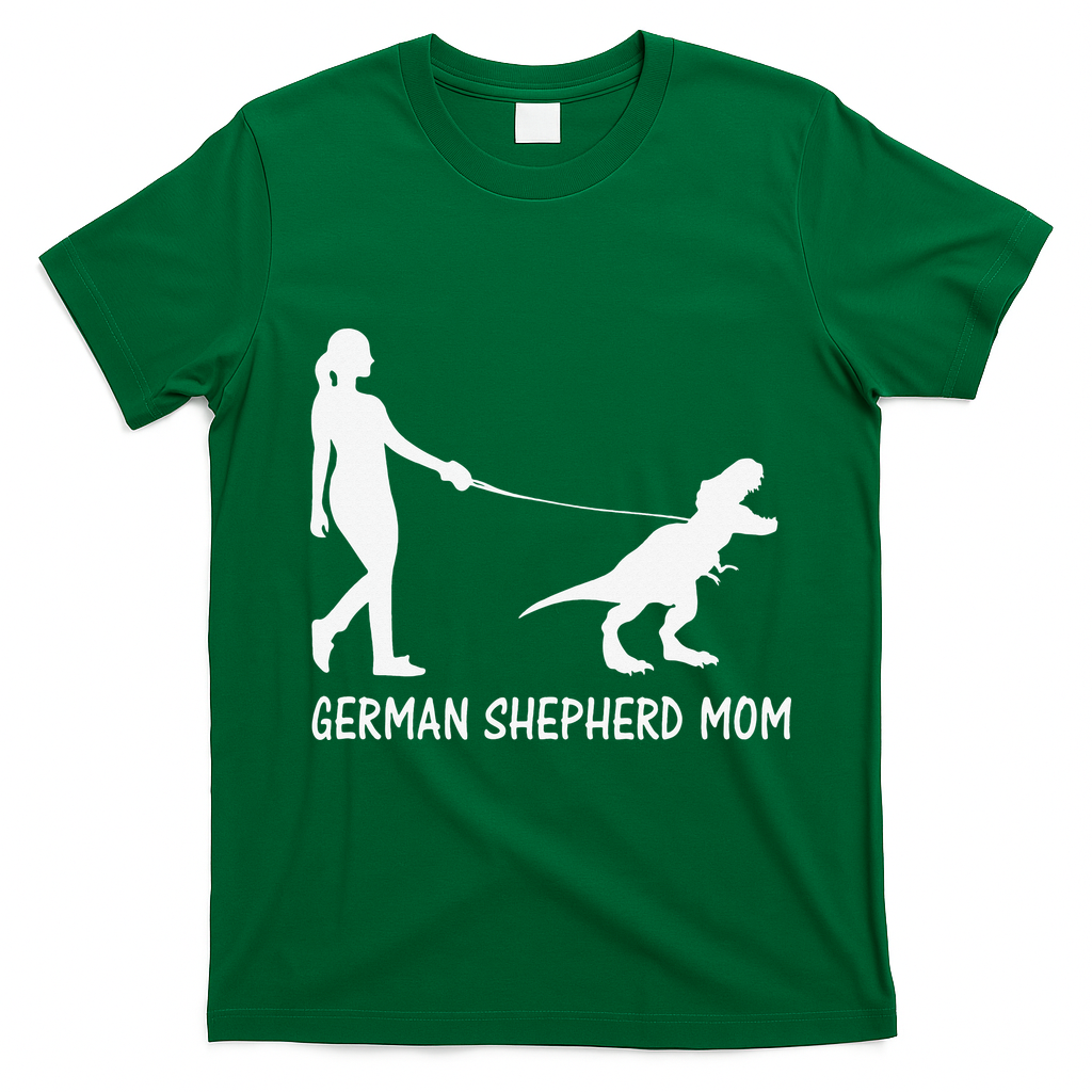 German Shepherd Mom Dinosaur GSD Owners Trex Mother T-Shirt - Irish Green